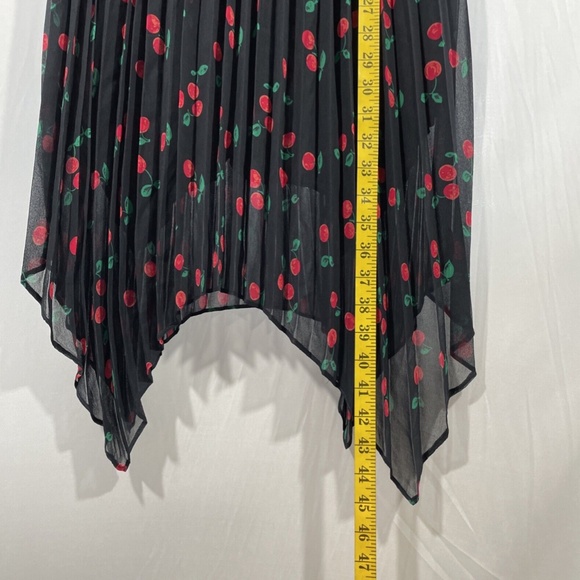 NWT $388 The Kooples [ 4‎ (XL) ] V-Neck Cherry Print Asymmetric Dress #G903 - Picture 7 of 14